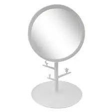 Espelho de Mesa Com Bandeja e Iluminação em Led Recarregável Via USB Botão Touch Ajuste de Ângulo