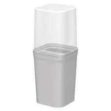 PORTA ESCOVA LISO NITRON Dental De Pia Plástico Quadrado Com Tampa Moderno Luxo Banheiro Glamour