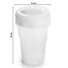 Saleiro De Plástico Com Tampa De Rosca 90ml 8,5cm Clear Resistente BPA Free