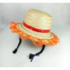 Chapéus de Palha Rendado Com Trança Feminino Festa Junina Cores Sortidas
