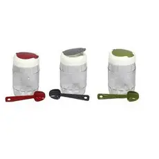 Porta Tempero Condimento Vidro Colher 370ml Splendo Condimento Sal Açúcar