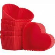 12 Peças Forma de Silicone Redonda para Cupcake de 7 cm para Assar Bolos