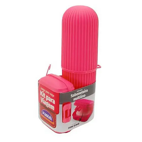 Porta escova e Saboneteira Kit Para Viagem Multiuso Plasútil