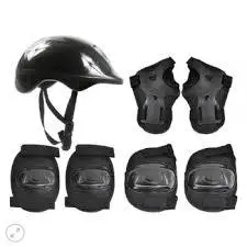 Kit Proteção Infantil 7 Peças - Capacete Joelheira Cotoveleira Luvas Bicicleta Patinete Skate Patins