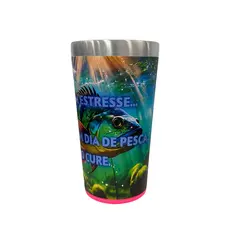 Copo Térmico Personalizado UV 3D Tema Pescaria  473ml