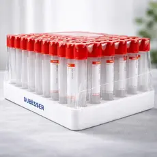Tubo Coleta Sangue 10mL Ativador Coágulo Vacutainer Laboratório Análises Clínicas Diagnóstico 100 Unidades