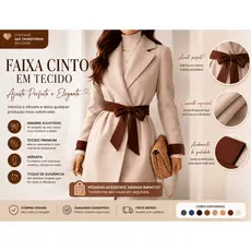 Faixa Cinto Feminina e Masculina em Alfaiataria, Lã Batida e Linho – Ajuste Perfeito, Elegante e Moderna