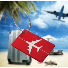 Tag Colorida Alumínio Para Mala Viagem Etiqueta Resistente Segura C/ Cabo De Aço
