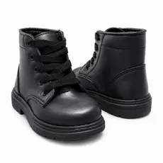 Bota Infantil Menina Coturno Preto Forrado