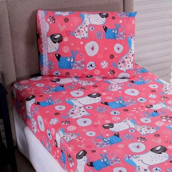Jogo de Cama Solteiro 02 Peças Microfibra Estampada Infantil