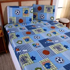 Jogo de Lençol Casal Queen 03 Peças Estampado 100% Poliéster