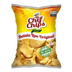 Batata Frita Ondulada Lisa 100% Natural Chef Chips 400g