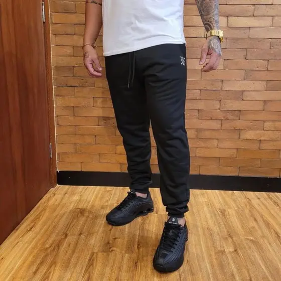 Calça Jogger Moletom Moletinho Skinny Slim Masculina Treino Dia a Dia Academia