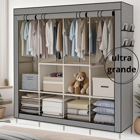 Guarda Roupa Dobrável Organizador De Roupas Portátil Multiuso Armário Organizador 4 Divisórias