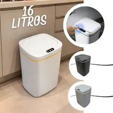 Lixeira 16 Litros Touchless Premium Abre Automática Banheiro Cozinha Escritório