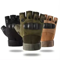 Luva Tática Militar Meio Dedo Para Moto Com Proteção Ciclismo Motoboy Paintball