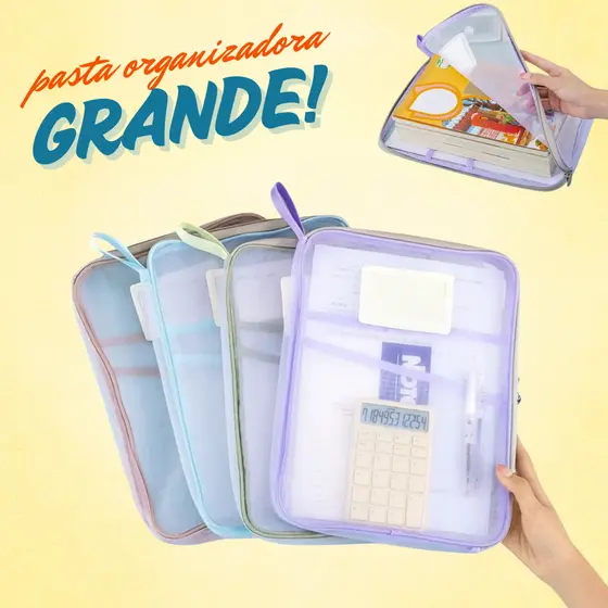 Pasta Classificadora de Arquivos Portátil Grande Capacidade de Malha Multicamadas de Documentos A4