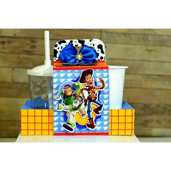 10 Kit Cineminha Toy Story (Caixa + balde + Copo)
