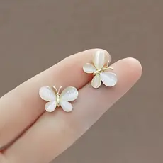 Broche de borboleta feminino requintado Mini opala decote Anti-reflexo botão sem costura invisível Mori fivela fixa