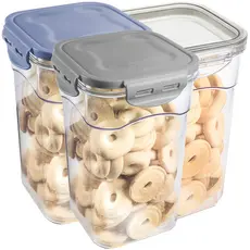 Porta Alimentos Pote 100% Hermético Veda Tampa Trava Conserva Cristal 2 Litros Médio Lig Brin