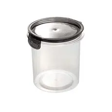 Porta Mantimento de Plástico Redondo 1,2 L Hermético Trava Mais Cristal Preto plasutil farinha cafe açucar