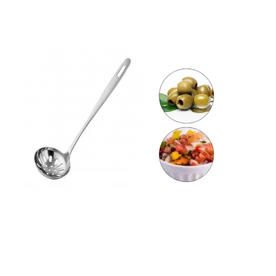 Concha azeitonas e conservas Perfurada Pratic Aço Inox Cabo Longo (6,5 cm)
