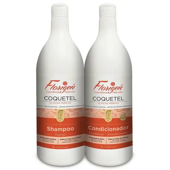 Kit Shampoo e Condicionador Coquetel de Frutas 1L Florigen