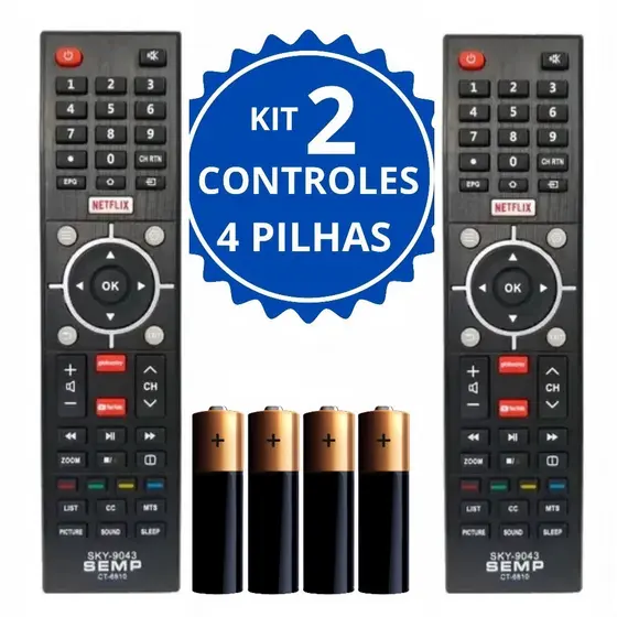Kit Controle Remoto Para tv Toshiba  Com Pilhas