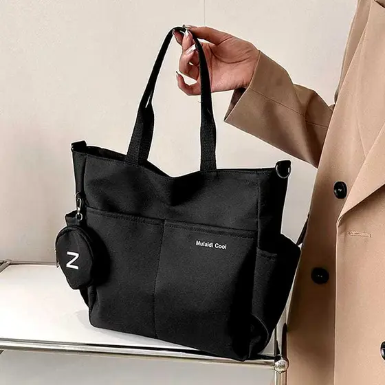 Bolsa Tiracolo Oxford Grande Capacidade para Sacolas Transversal e FACUL + BRINDE PORTA MOEDAS