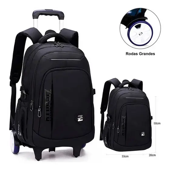 Mochila Carrinho Rodinhas Tripla Ou Rodas Grande Executiva