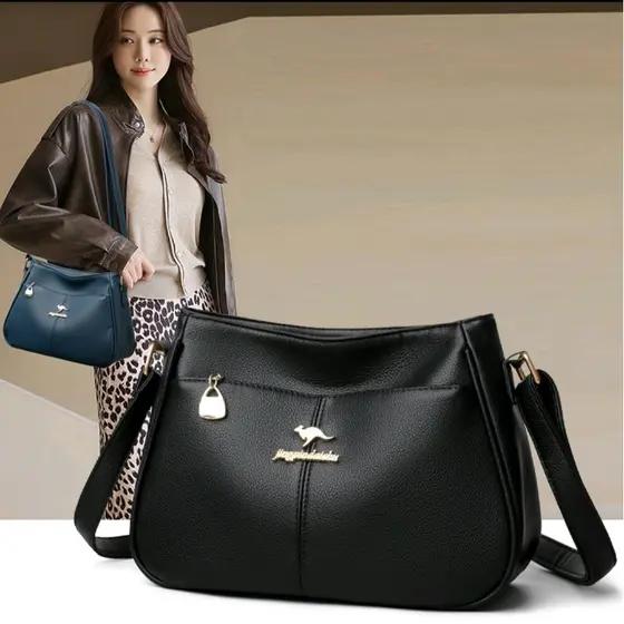 Bolsa feminina alta qualidade couro macio ombro crossbody