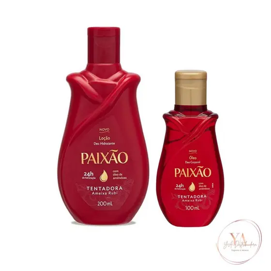Kit Loção Hidratante Paixão Tentadora Ameixa Rubi 200ml + Óleo Corporal Paixão Tentadora Ameixa Rubi 100ml