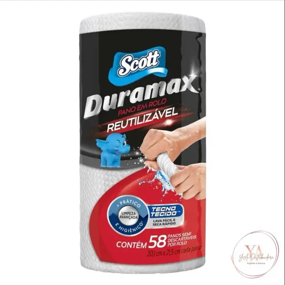 Pano em Rolo Reutilizável Branco C/58 Unidades Scott Duramax