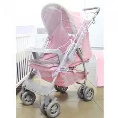 Mosquiteiro Para Carrinho Bebe Protetor de Tule Com Borda Lilás Universal Portatil
