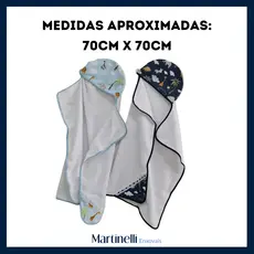 Toalha De Banho Para Bebê Felpuda Com Capuz Forrada De Fralda Varias Estampas Menino Menina