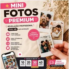 Mini Fotos Personalizadas Premium | Papel Fotográfico 230g | Revelação Profissional | Envio Imediato