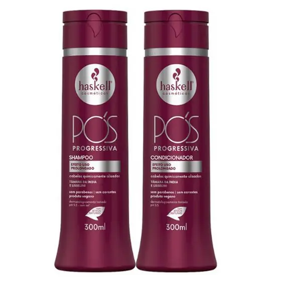 Kit Shampoo e Condicionador Alinhador Pós Progressiva Haskell 300ml