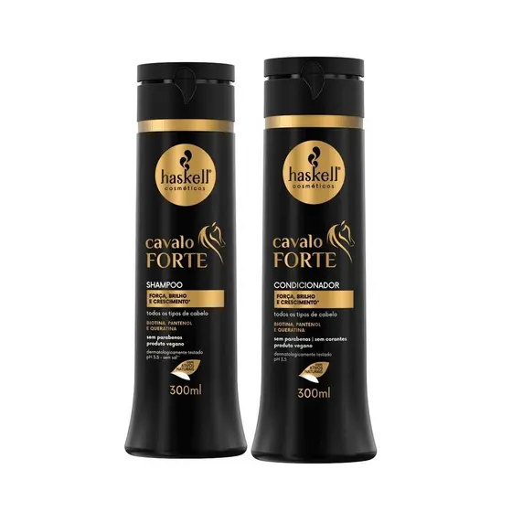 Kit Shampoo e Condicionador para Crescimento e Hidratação Haskell Cavalo Forte 300ml
