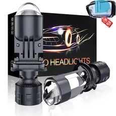 30000LM 120W H4 Projetor LED Mini Lente Auto H4 Kit De Lâmpada De Farol Conversão High Beam Low 6000K Turbo Fan Car
