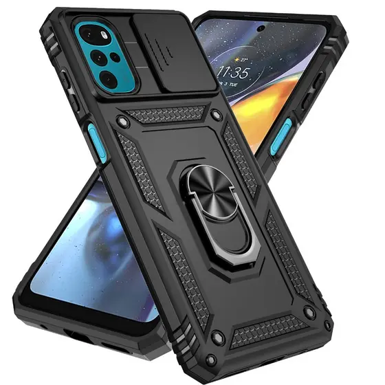 Invólucro Para Motorola Moto G22 G62 G52 G82 G32 G31 G60S Armadura À Prova De Choque Capa Dura Com Suporte De Anel