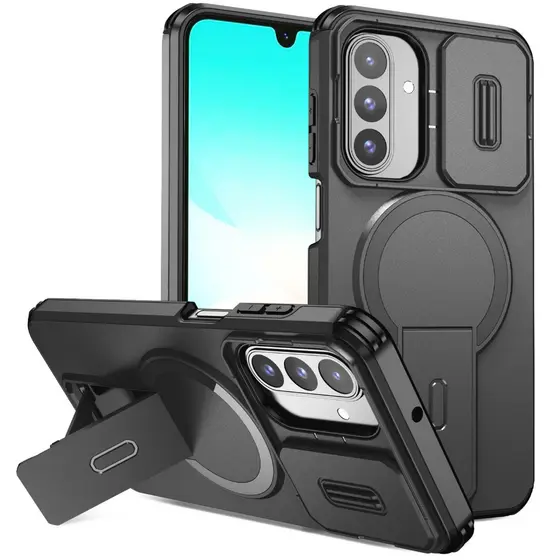 Capa Magnética Para Samsung Galaxy A17/A16/A26/A36/A56 À Prova De Choque Com Suporte