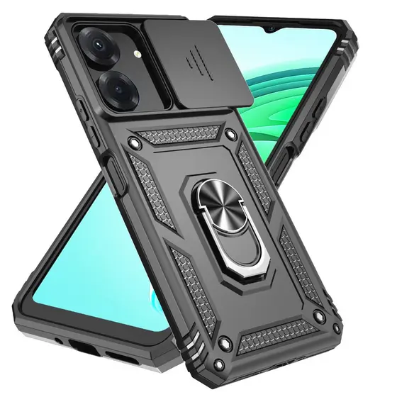 Para Xiaomi Poco C65 Armadura À Prova De Choque Capa Dura Com Proteger A Função Da Câmera E Suporte Magnético Do Anel De