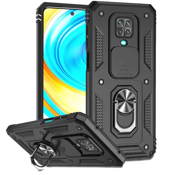 Para Redmi Note 9 Pro Max/9S Capa Rígida Com Armadura À Prova De Choque Função De Proteção Da Câmera E Suporte Magnético