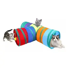 Túnel Labirinto Para Gatos Cães Interativo Cat Brinquedo Pet Cor Arco-íris T