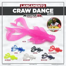 Isca Soft resistente, Craw Dance 10 cm, pesca, traíra, Monster 3x