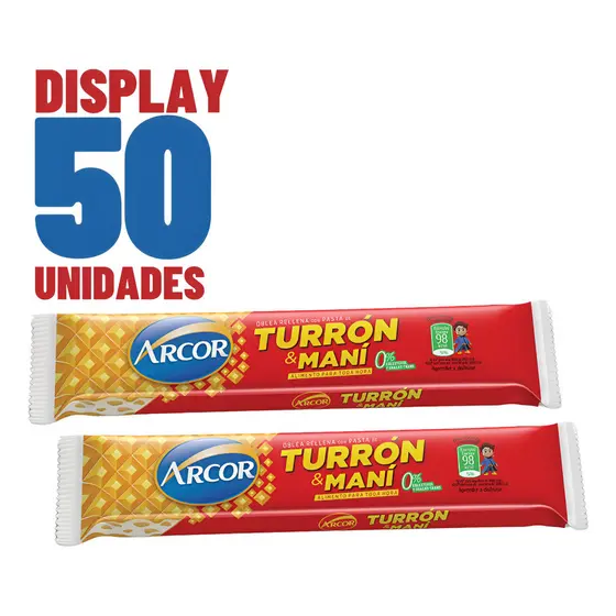 Doce Torrone Turron Arcor 25g Caixa Com 50 Unidades Amendoim