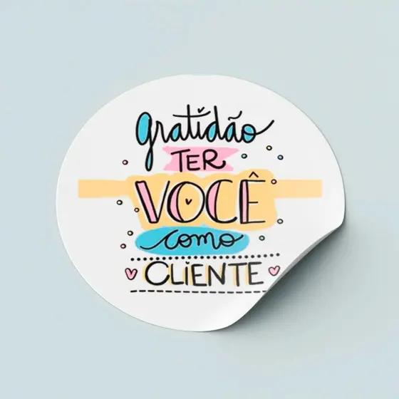 100 Adesivos Gratidão 3x3