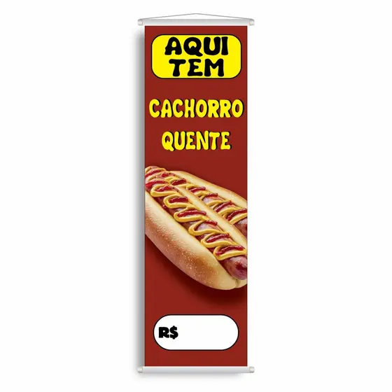 Banner Cachorro Quente 100cm X 30cm