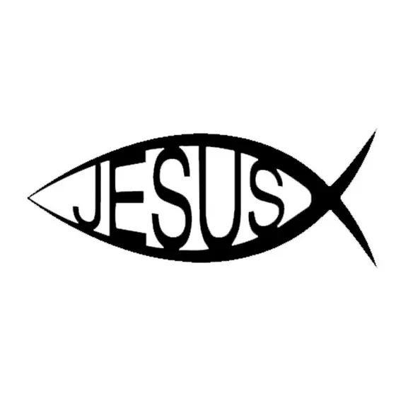 Adesivo Jesus Cristo Peixe Cristão Carro Moto Promoção 3x7cm