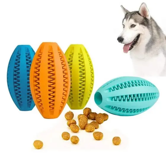 Brinquedo para Cachorro Mordedor Bola Bolinha de Borracha Petisqueira Porta Petisco Dentada 10cm